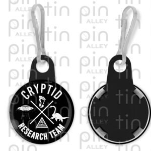 Cryptid Research Team one inch zipper pull