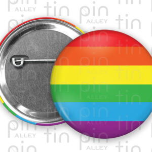 Six colour Pride Flag pin back button
