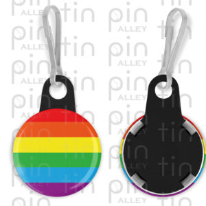Six colour Pride Flag one inch zipper pull