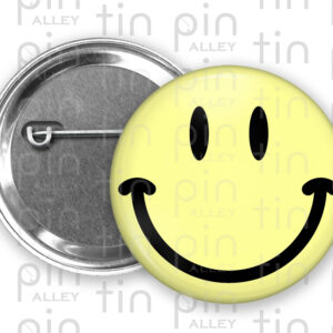 Yellow Smiley Face pin back button badge