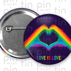 Love is Love metal cap pin back button badge